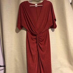 Red Orange dress with slit